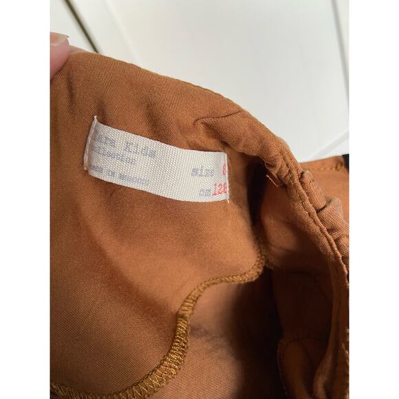 Zara Girls Dress Size 8 Copper Bronze Black Draped Neckline A‎ Line Shift - Picture 5 of 7